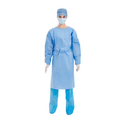 Level 3 SMS Medical Disposable Non Woven Isolation Gown Blue
