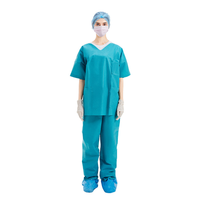 Enfermera Disposable Scrub Suits S/M/L/XL/XXL/XXXL/XXXXL del paciente 50gsm