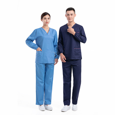 Médicos azules friegan la manga larga XS-3XL del traje industrial, centro de la atención sanitaria