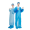 Prenda impermeable azul del vestido disponible plástico del CPE con los puños de goma